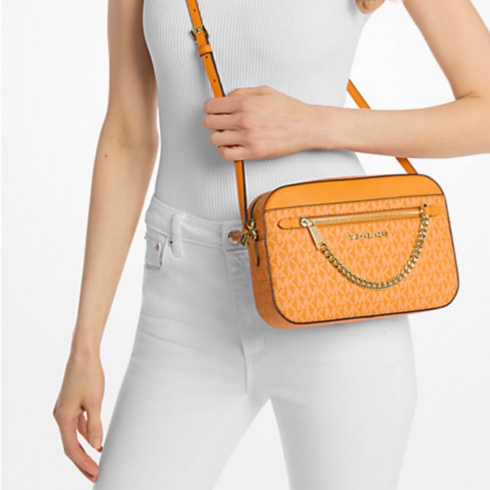 NWT Michael Kors Orange Jet Set Crossbody Bag $398 Retail!